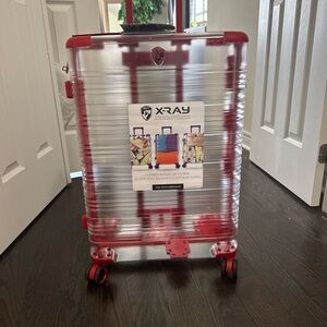 Heys X-Ray Red and Clear Hard Shell Suitcase/ Luggage